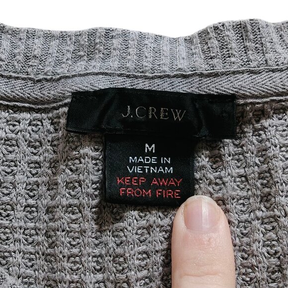 J. Crew Henley Waffle Grey Pajama Set M - Picture 6 of 8